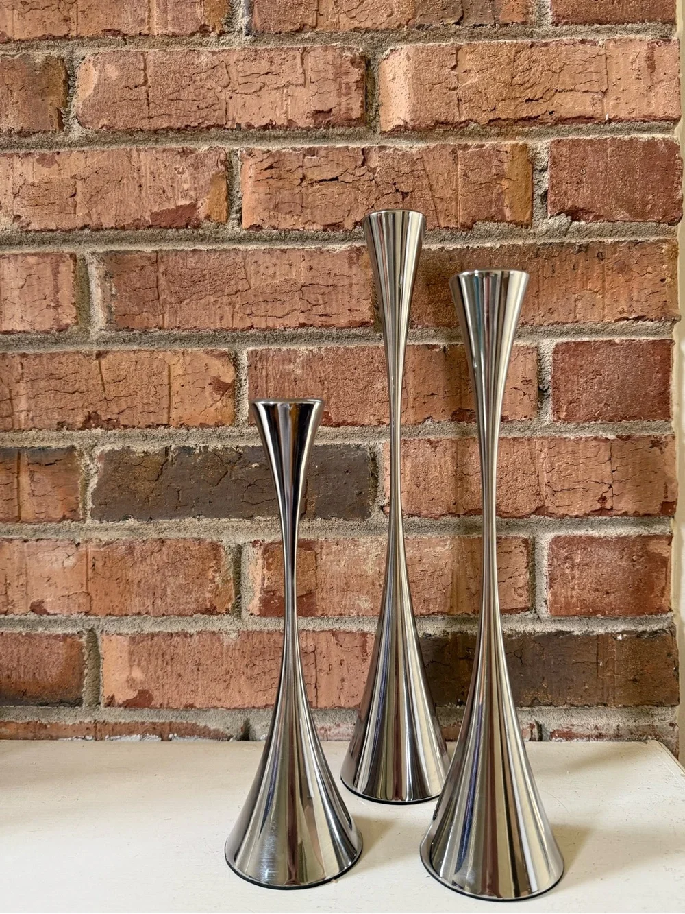 Crate&Barrel Robert Welch Arden stainless steel Candle Holders - Set of 3
